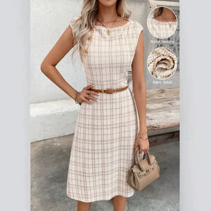 Zara Plaid Sleeveless Summer Dress Vacation Homewear